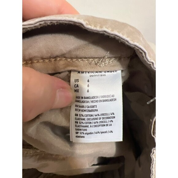 American Eagle Sz 6 Taupe Shorts Chino Lightweight - Picture 6 of 8